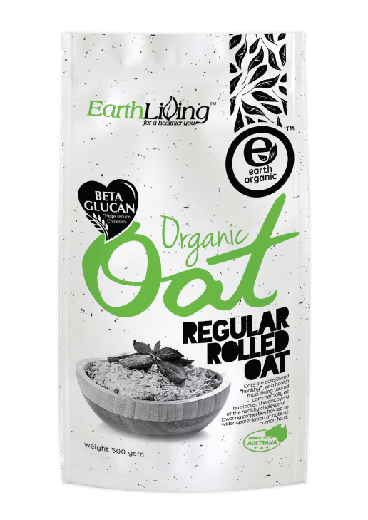 Earth Living Organic Regular Rolled Oat 500g