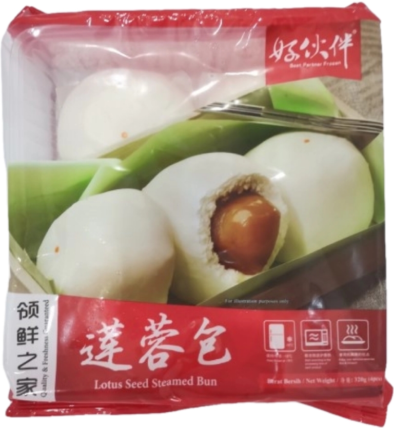 好伙伴 LOTUS SEED STEAMED BUN 320G 莲蓉包
